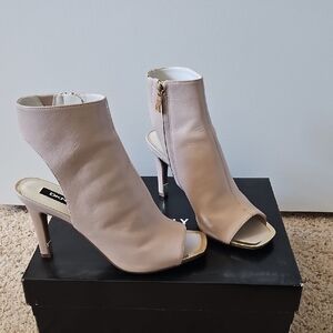DKNY Beige Peep-Toe Heels